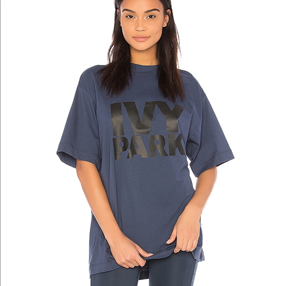 Ivy Park Oversized Logo Tee in Rainstorm
